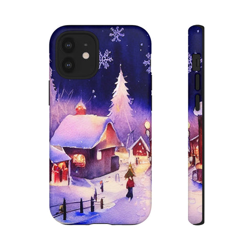 Christmas Homes in the Snow - Impact Resistant Phone Case iPhone 12 Mini Matte